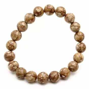 Himekawa Medicinal Stone Bracelet 10mm Made in Niigata Prefecture Japanese Famous Stone with Certificate Inner Diameter 16cm [GOLD STONE] Itoigawa,