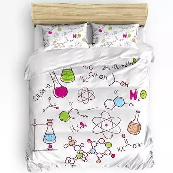 Химическая формула Иллюстрация Пододеяльник Постельное белье Домашний текстиль Одеяло Чехол Наволочки Постельное белье для спальни Без простыни EU single(135x200cm)