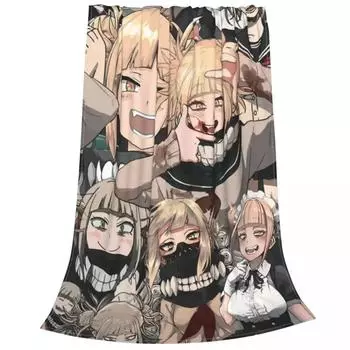 Himiko Toga Tribute Pattern Blankets Fleece Boku No Hero Academia Super Warm Throw Blanket for Home Couch Bed Rug throw blanket 40x50in