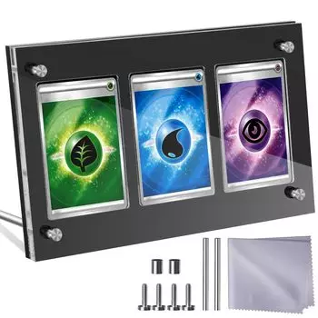 HIMOMO Screw Down Card 3 Showcase UV с картой для демонстрации 3 карт 35PT одновременно Подставка, карты, защита, основание, дисплей, чёрный