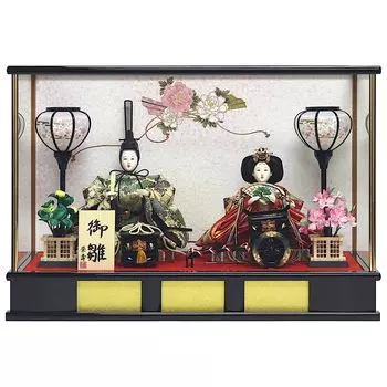 Hina doll Hina doll Prince case decoration Case decoration Black painted glass case Width x Depth 28 x Height 38 cm 55.4 04-3-17 чёрный