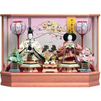Hina Doll Prince Case Decoration Pink Painted Hexagonal Front Panoramic Acrylic Case 2824 розовый