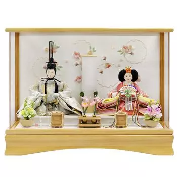 Хина принц и принцесса кейс кейс акрил ширина 49 x глубина 26 x высота 37 костюмные куклы, украшение, декорация, кейс, Сакураакари, Момоикада, розовый