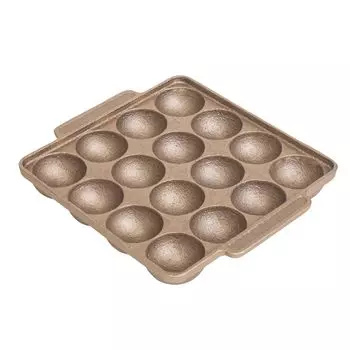 Hinata Casting imono Copper Takoyaki Plate Takotto Copper Casting Copper Plate Takoyaki Maker Takoyaki Large Ball Hole Diameter 48mm Cassette Stove