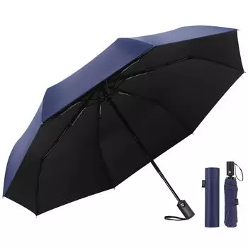 HINOKAZE складной один автоматический супер вода как для солнечной, так и для дождливой погоды ультра 8 ребер автоматический складной складной один вода быстрый сильный ветер легко носить с собой синий