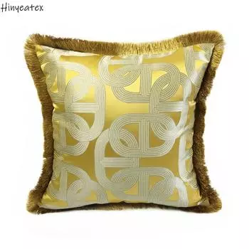 Hinyeatex Модный современный геометрический золотой эллипсный диван-кресло дизайнерский чехол для подушки для дома декоративная квадратная наволочка 45 x 45 см 450mm*450mm золотистый