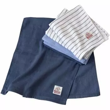 hiorie Марлевый набор для лица из ассорти полотенец цвета деним, сделано в Японии, 3 цвета, 01,