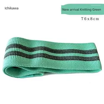 Hip Exercise Band Knitting Elastic Band Dance Exercise Fitness Yoga For Home Weight Loss Skinny Leg Equipment Resistance Strength Training Green -60 pounds [novice hip activation] (76*8cm)