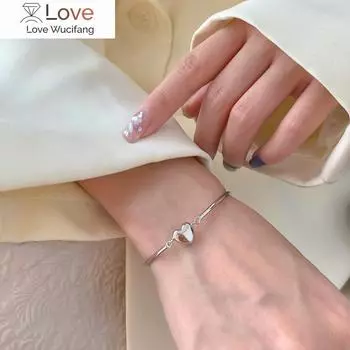 Хип-хоп браслет на локоть для женщин, серебро 925 пробы, ретро, милый, крутой, женский браслет в форме сердца, ювелирные изделия