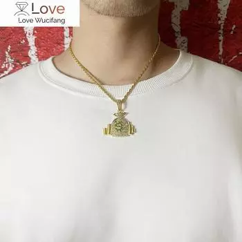 Хип-хоп бриллиантовые крылья ангела доллар кулон ожерелье мода личность мужчины Iced Out мужские ювелирные изделия 24inch