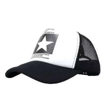 Хип-хоп для девочек Уличная пятиконечная звезда Корейская кепка-снэпбек Кепка с козырьком Бейсболка Сетчатая шляпа