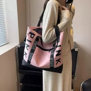 Хип-хоп Досуг Уличная модная парусиновая модная женская сумка-тоут 2023 Новая модная сумка контрастного цвета с небольшой подставкой на плечо