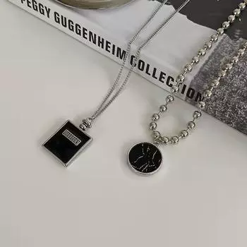 Hip Hop Double Stacked Necklace Women S Tide Sweater Chain Men S And Women S Long Collarbone Chain Perfume Bottle Pendant