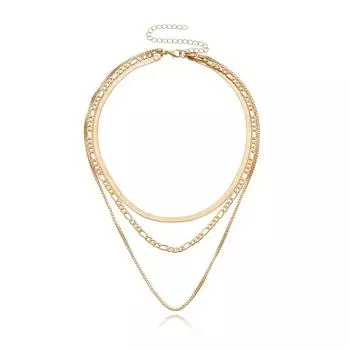 Хип-хоп Геометрическое Преувеличение Многослойное Ожерелье Женское Панк Популярное Короткое Ожерелье Ожерелье