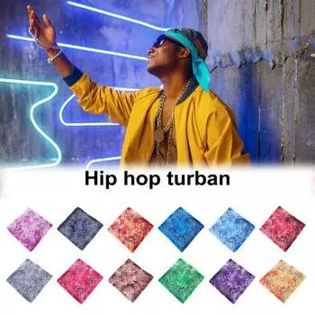 Хип-хоп квадратная бандана из дышащего хлопка для мужчин, женщин, мальчиков и девочек, многоцелевой летний носовой платок с принтом, солнцезащитный шарф для волос, Рождественский подарок D