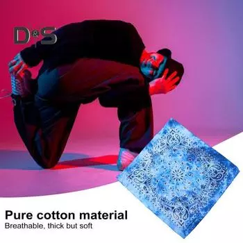 Хип-хоп квадратная бандана из дышащего хлопка для мужчин, женщин, мальчиков и девочек, многоцелевой летний носовой платок с принтом, солнцезащитный шарф для волос, Рождественский подарок B