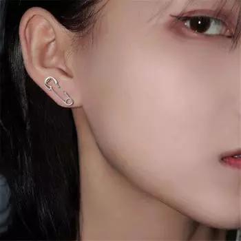 Хип-хоп модные серьги-гвоздики из стерлингового серебра 925 пробы ручной работы со скрепками для женщин, ювелирные изделия, серьги в подарок E406