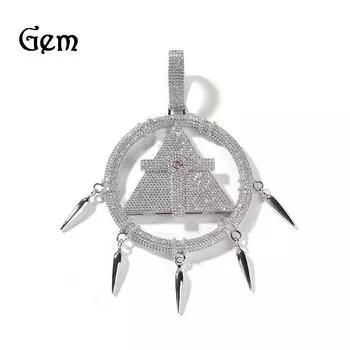 Хип-хоп новая игра King Millennium Wisdom Wheel кулон ожерелье медь инкрустированный циркон геометрический ретро ожерелье аксессуары small