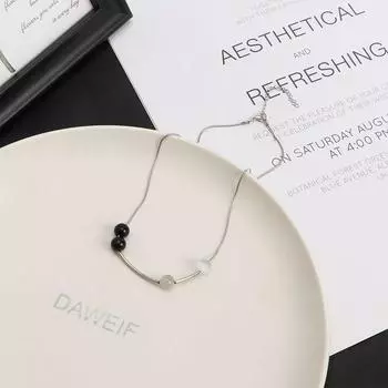 Хип-хоп панк каменные бусины модные украшения корейский стиль колье опал ожерелье женщины ключица цепь серебряный