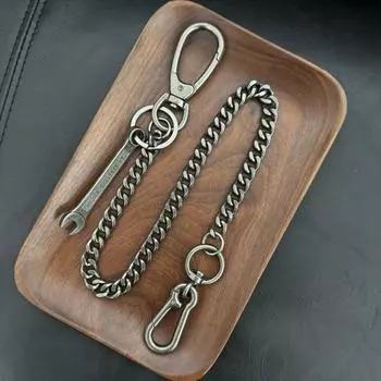 Хип-хоп панк мужчины и женщины личность рок металл брюки и хип-хоп самооборона поясная цепь форма гаечного ключа цепь богатства 60cm