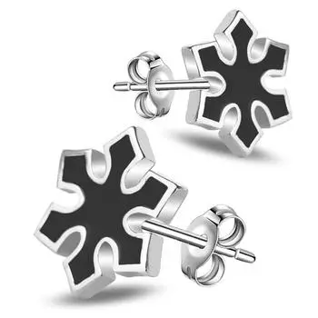 Хип-хоп-панк-серьги Серьги-снежинки Вечерние серьги Ювелирные изделия Серьги чёрный