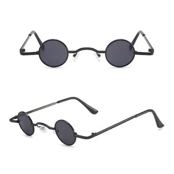 Очки в стиле хип-хоп, ретро-мода для мальчиков, мужчин и девочек, панк, ультрамаленькая оправа, унисекс, женские, круглые солнцезащитные очки, аксессуары Red золотой