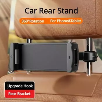 Hipacool 2 In 1 Car Rear Phone Stand Upgrade Hook Car Accessories Interior Car Tablet Holder Bracket for 4.7-12.9inches Device