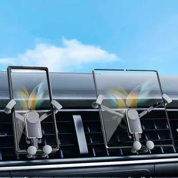 Hipacool Car Phone Holder Folded/Expanded Z Fold 4 3 Car Mount Gravity Car Vent Phone Holder for 4.7-8 Car Accessories Interior чёрный