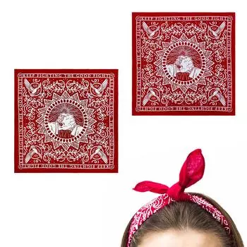 Платок с принтом хип-хопа, легкие платки, тюрбаны в этническом стиле для девушек, мотоциклов, ночных клубов, фототехника красный