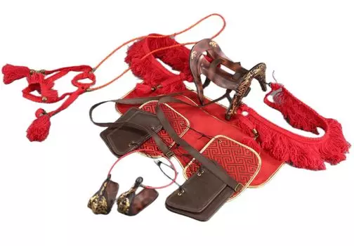 HiPlay MRZ Purebred Horse Japanese Style Harness Tool Red Movable for Action Figure 1/6 (Hardge)