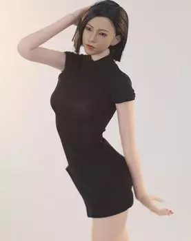 HiPlay Женская фигурка куклы цельный китайский костюм одежда совместима с TBLeague Body Dress13 1/6 (черный)