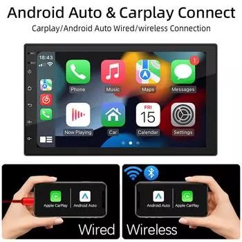 HIPPBQCC Автомобильный Радиоприемник 2 Din Carplay Android Auto Android 11 4 Core 4G GPS Car Audio 7 /9 /10 WIFI BT Автомобильный Мультимедийный Плеер