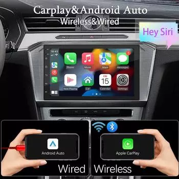 HIPPBQCC Автомобильный Радиоприемник 7 Дюймов Carplay Android Auto Мультимедиа Bluetooth Стерео Плеер HD Сенсорный Экран 2 USB FM Mirror-Link Универсальный