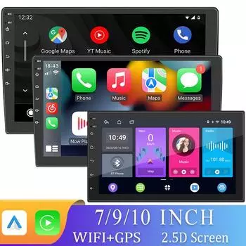 Hippcron 2 Din 7/9/10 дюймов Android 11 Автомобильный радиоприемник Bluetooth Carplay Android Auto GPS MAP Универсальный авто стерео MP5 плеер 7 Inch