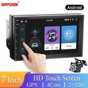 Hippcron 2 Din 7-дюймовый Android-автомобильный радиоприемник 2 + 32G с сенсорным экраном GPS-карта универсальный 2+32G