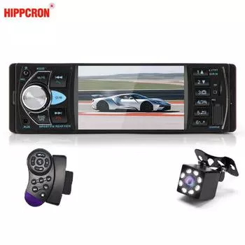 Hippcron 4,1-дюймовый автомобильный радиоприемник 1Din аудио стерео FM Bluetooth автомобильный плеер на руле дистанционное управление Car radio only