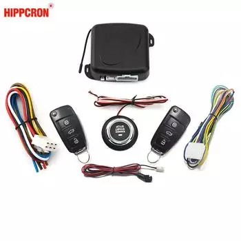 Hippcron Универсальный автомобильный пульт дистанционного управления Центральный дверной замок Система бесключевого доступа с кнопкой запуска с функцией управления дверным окном и багажником