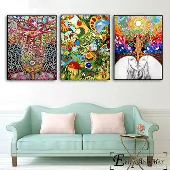 Хиппи психоделическое искусство холст картины постеры и принты для гостиной без рамки настенное искусство картина домашний декор распродажа 21cm30cm NoFrame
