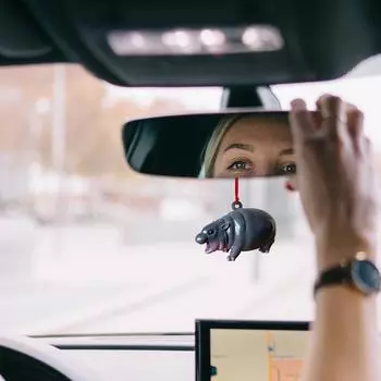 Hippo Home Furnishing Decoration Car Rearview Mirrors Charm Creative Decorative Ornaments Modern Wall Decor Resin Pendant синий