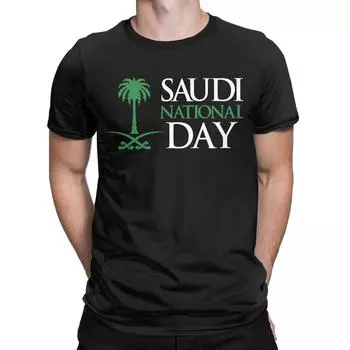 Hipster Saudi National Day 23 September 1932 T-Shirts for Men Women Pure Cotton Kingdom of Saudi Arabia Tees Shirt S бордовый