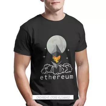 Хипстерские футболки To The Moon Ethereum, биткойн-криптовалюта, майнеры, мем, унисекс, топы из чистого хлопка, футболка с круглым вырезом, большие размеры