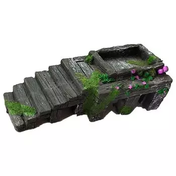 HIRAISM Убежище для рептилий Террариум Аквариум Черепаха Убежище для разведения амфибий Лестница Подставка Объект (Размер M)