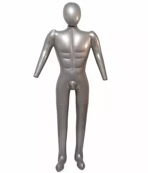 HIRAISM Воздушный манекен торс полный мужской пневматический складной серебристый