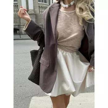 Hirisionsan А-силуэт весна-лето атласная юбка женская клетчатая женская одежда 2025 новые повседневные элегантные мини-юбки с высокой талией Y2k S белый