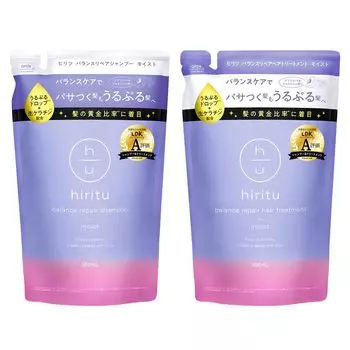 Hiritu Balance Repair Shampoo Hair Treatment Refill Set 350 мл каждый Аромат абрикоса и жасмина Разглаживает сухие волосы [увлажняет] и