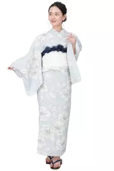 Hiroba Yukata Luxury Cotton Yukata Heiko 2 Waist Dressing Instructions Cotton Linen Light One Size Fits ykt1831otona [Kimono Yu] 4-piece Set, Yukata,