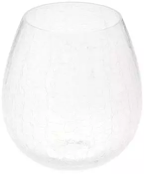 Hirota Glass Flower Tumbler, Transparent, 300ml, Bud, Crazing, KARA-22