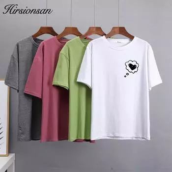 Hirsionsan граффити футболка с рисунком женские летние простые футболки с принтом хлопковая элегантная женская одежда свободные повседневные пуловеры топы M светло-синий
