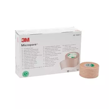 Хирургическая лента 3M micropore skin tone 1533-1 25,0 мм x 9,1 м 1 коробка (12