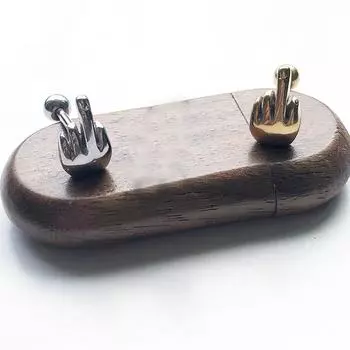 Хирургическая сталь, средний палец, жест, язык, штанга, пирсинг, кольца в стиле панк чёрный